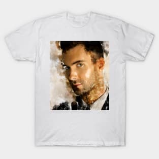 Adam Levine pop Portrait watercolour painting T-Shirt